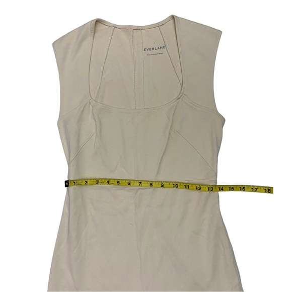 Everlane The ’90s Mini Dress Light Beige Cream Size S Mini Short Square Neck - Picture 6 of 9